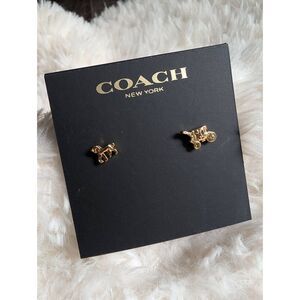COACH Signature Mini Horse and Carriage Rhinestone Stud Earrings